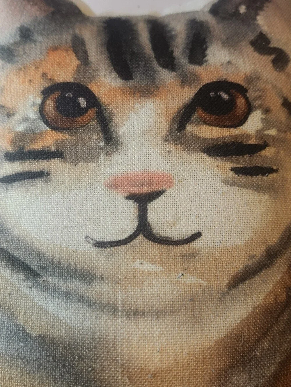 Decorative Cat Plush Pillow - Brown Tabby Design